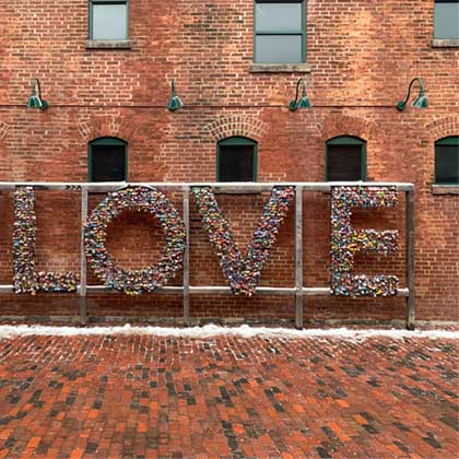 love sign in Distillery Distract of Toronto