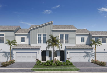 Townhomes, Bay Collection. New homes for sale in Palm Beach County, Florida. Westlake, Minto Communities.