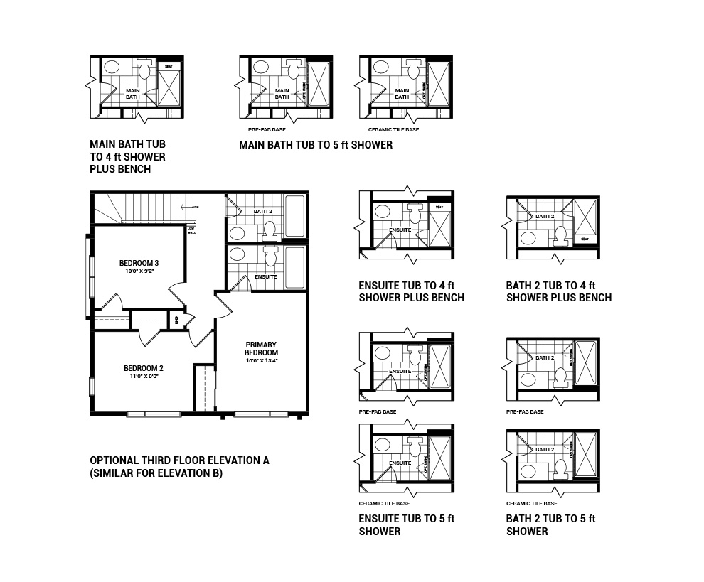 Floorplan of the Flex Plans floor of the McKee Corner home design, an Avenue Townhome available for sale in Riversbend at Harmony, Barrhaven