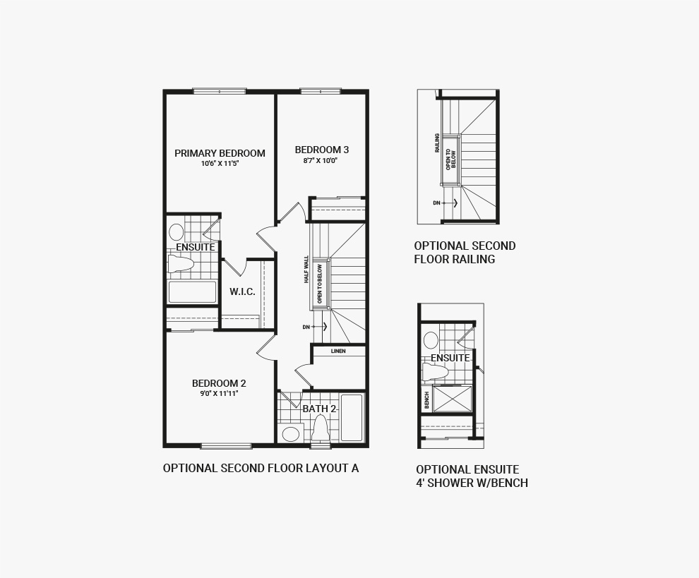 Floorplan of the flex plans for the Citrus home design, a Executive Townhome available for sale in Avalon, Orleans.