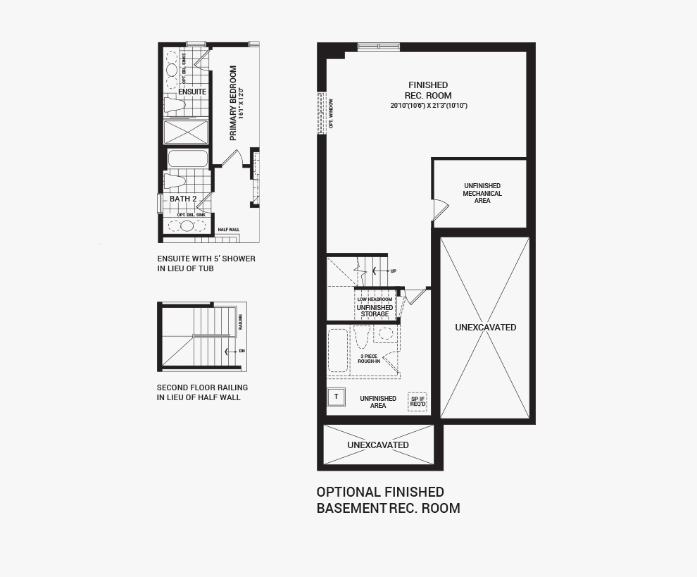 Flex plans of the Hyde home design, a 30’ Single Family Home available for sale in Brookline, Kanata.