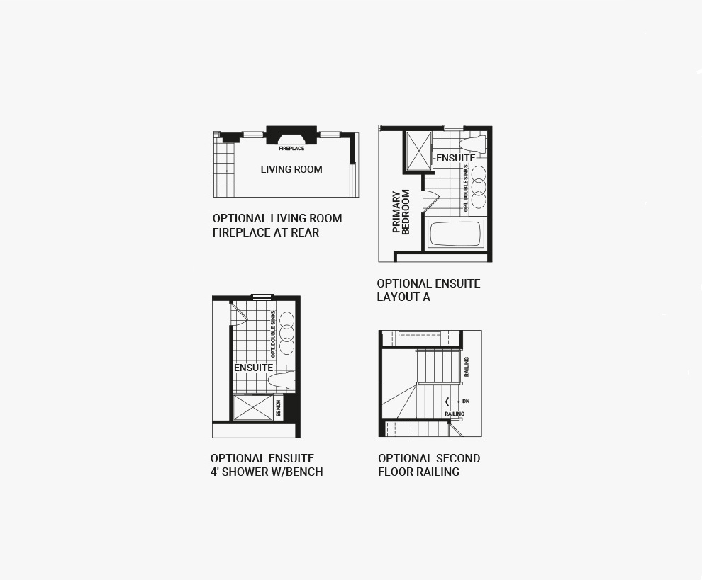 Flex plans of the Venice Corner home design, a Executive Townhome available for sale in Brookline, Kanata.