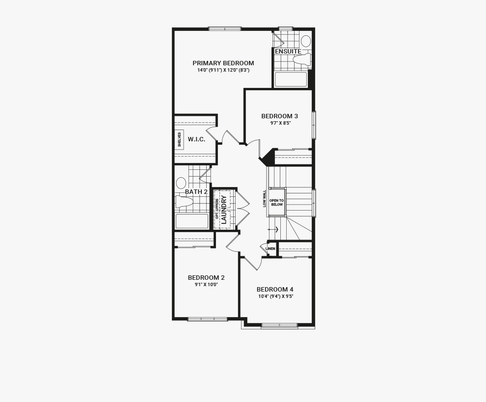 Floorplan of the main floor of the Tahoe End 4 bedroom home design, a Executive Townhome available for sale in Avalon, Orleans.