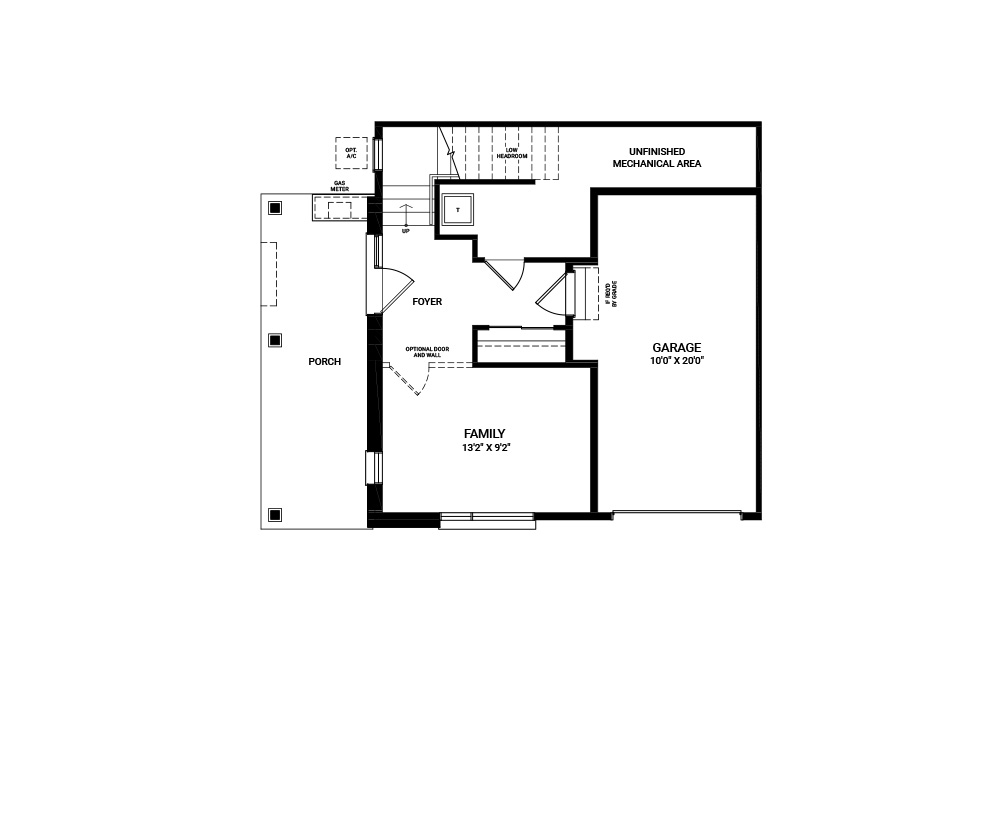 Floorplan of the first floor of the McKee Corner Avenue Townhome available for sale in Brookline, Kanata