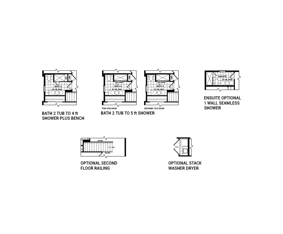 Floorplan of the Second Floor Flex Plan Options of the 4 bedroom  Talbot Corner home design, a 36’ Single Family Home available for sale in Brookline, Kanata