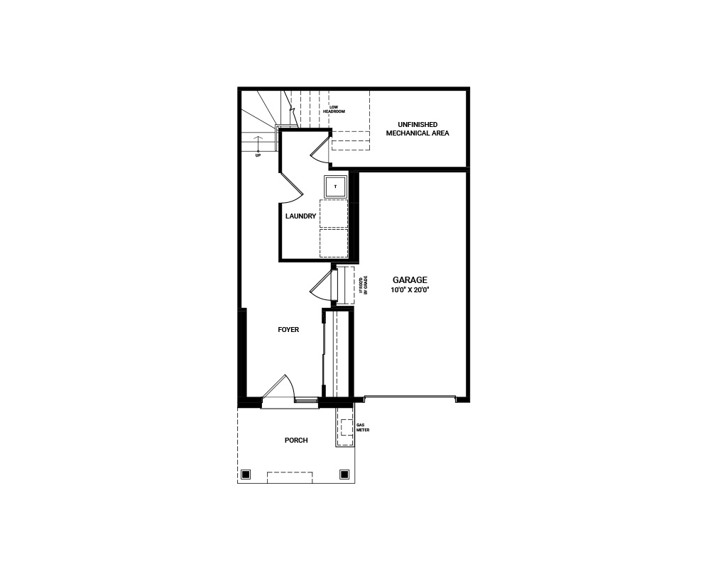 Floorplan of the first floor of the Burnaby Avenue Townhome available for sale in Weavers Way, Almonte