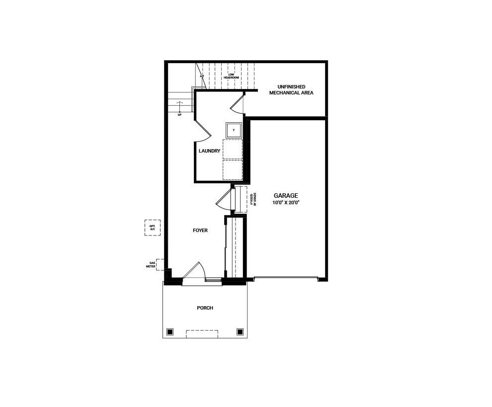 Floorplan of the first floor of the Cambridge End Avenue Townhome available for sale in Weavers Way, Almonte