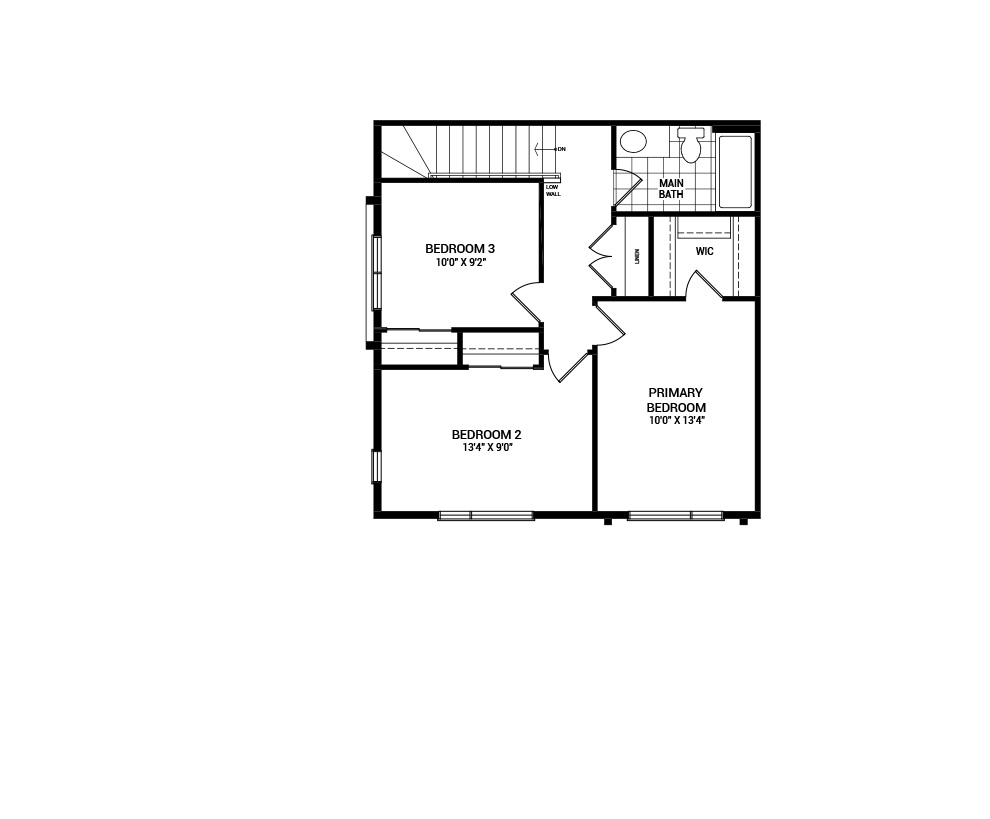 Floorplan of the third floor of the McKee Corner Avenue Townhome available for sale in Weavers Way