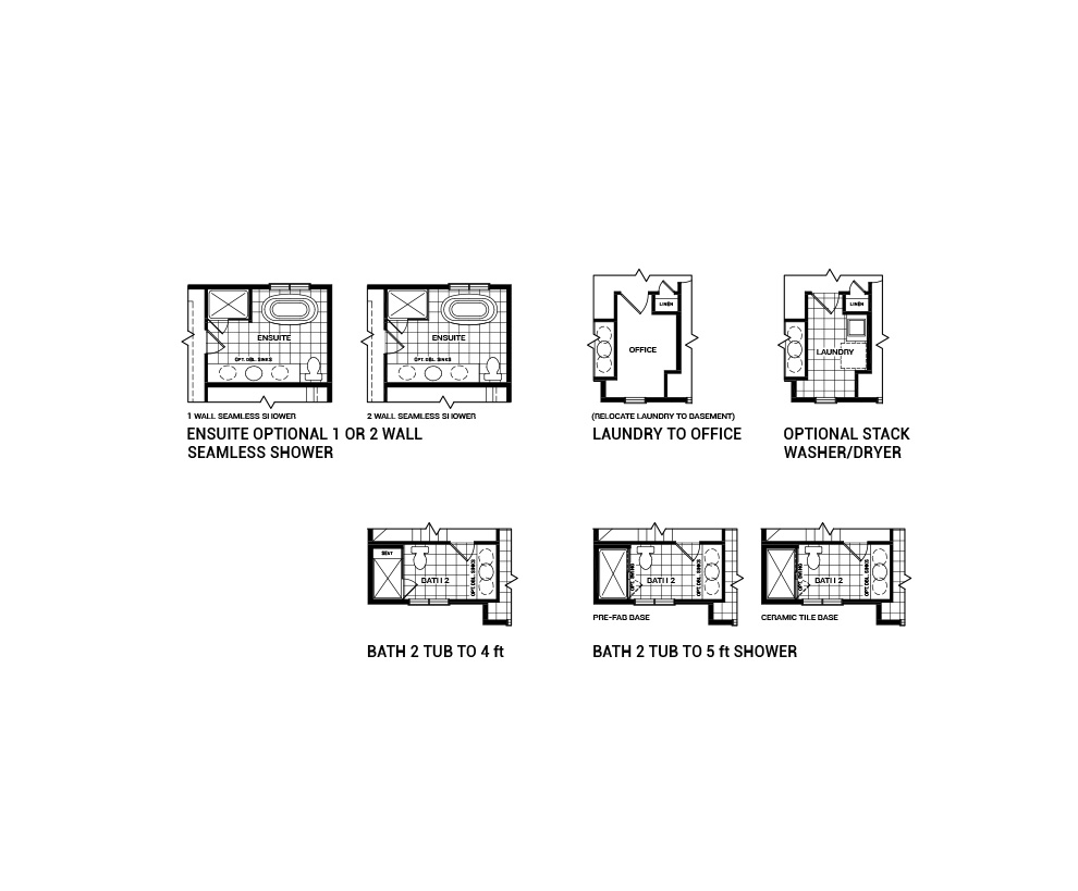 Floorplan of the second floor flex plans of the 4-Bedroom Gladstone home design, a 36’ Single Family Home available for sale in Weavers Way, Almonte