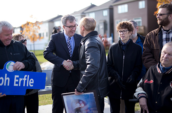 Street naming announcement in Quinn's Pointe - a community by Minto Communities