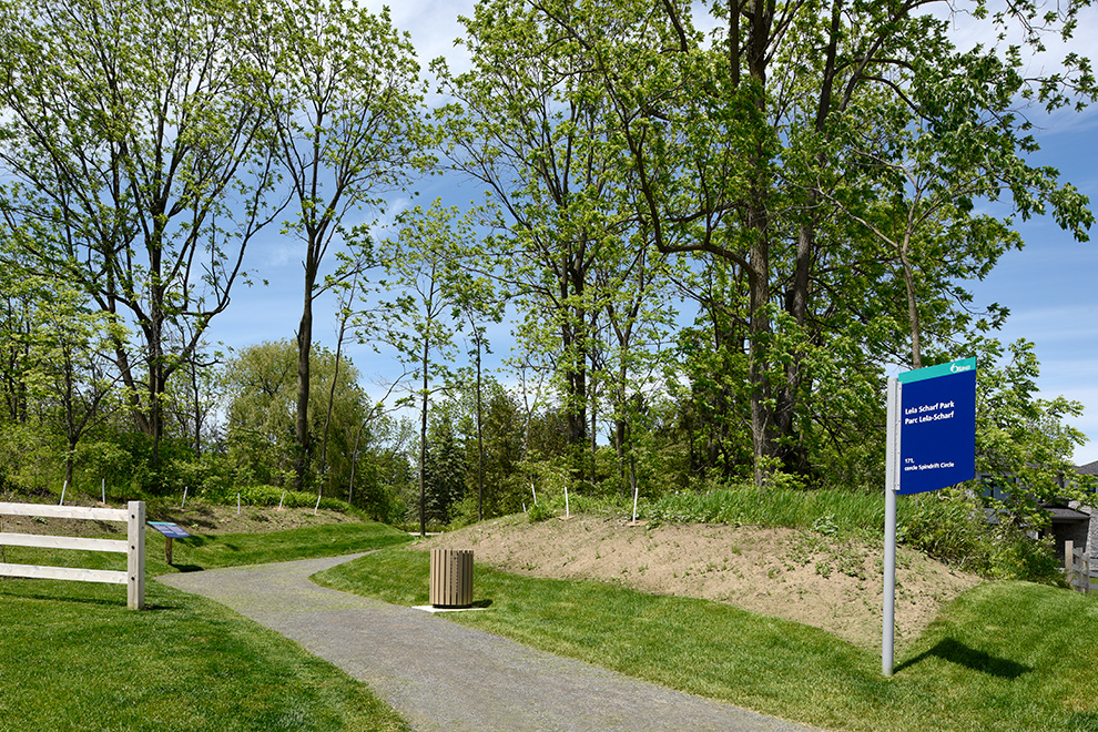 Entrance to Lelia School Park - in Mahogany, Manotick a community by Minto Communities