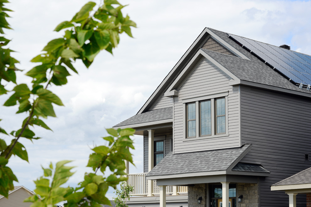 Solar panels on roof