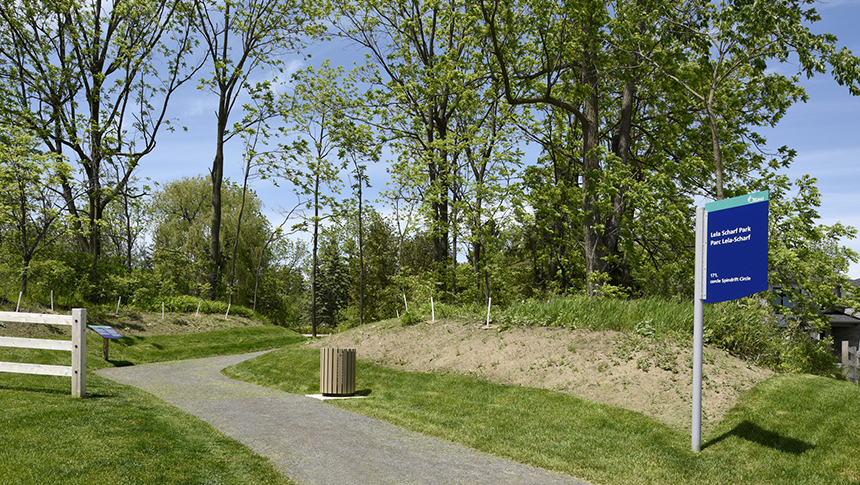 Entrance into Lela Scharf Park