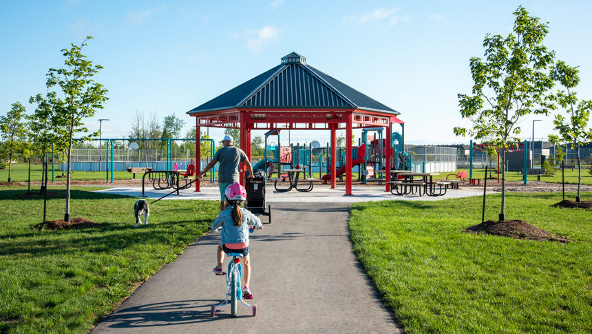 A Gazebo in Don Boudria Park in Avalon, Orleans, a new community by Minto Communities