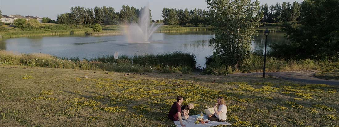 Family picnic near Avalon Aquaview Pond