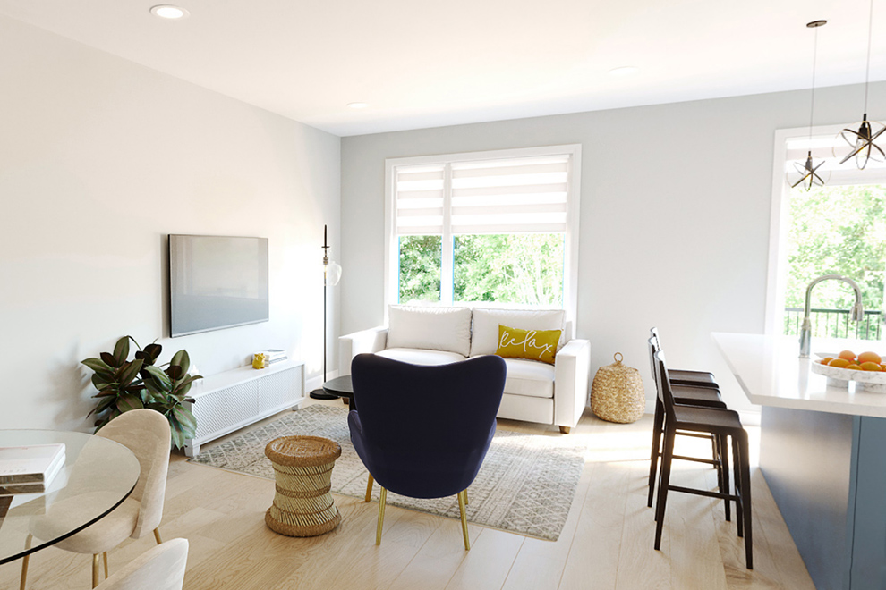 Burnaby: Living Area – Avenue Townhome