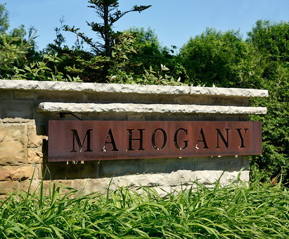 Entrance Feature in Mahogany