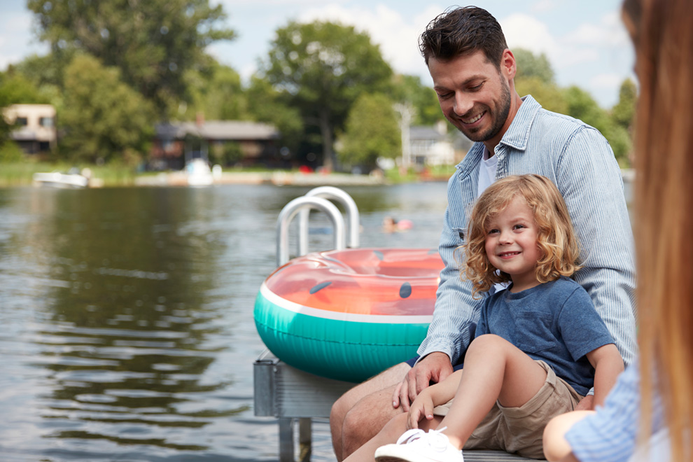Family by the water in Manotick