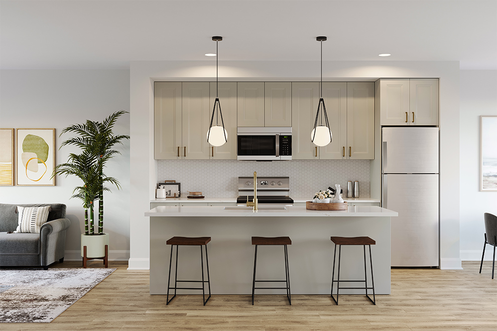Kitchen of the Bayview Urban Townhome
