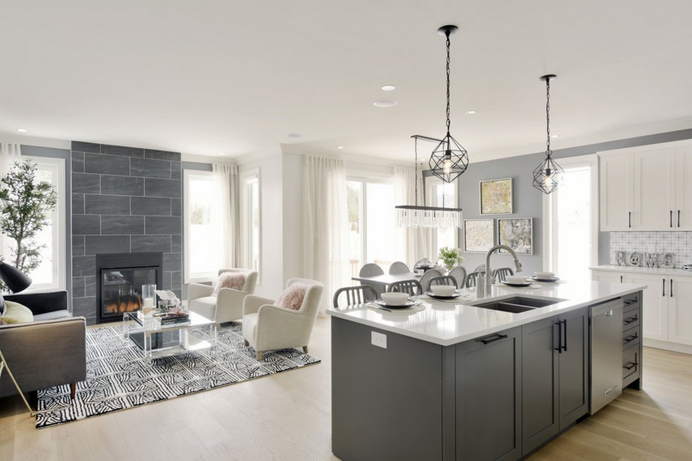 Butternut - Single Family Home - Living room, kitchen, and dining room