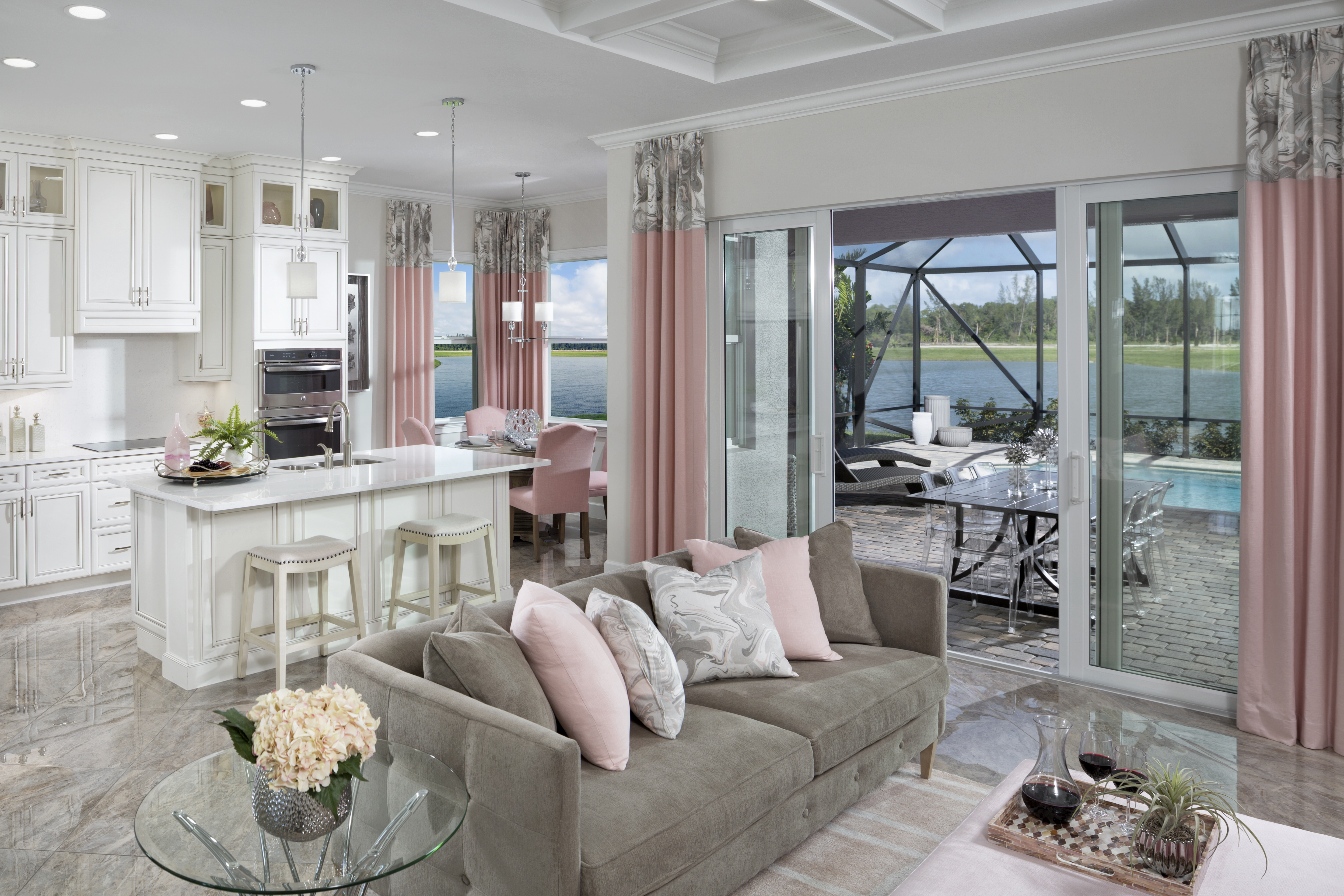 Persimmon Model Open Concept Great Room and Kitchen