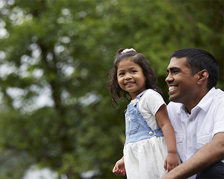 Father with daughter outside in Harmony Barrhaven