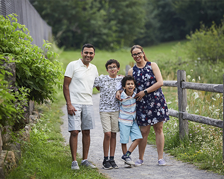 Family outside in Harmony Barrhaven