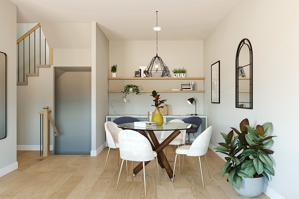 Dining Area and Den of The Burnaby Avenue Townhome