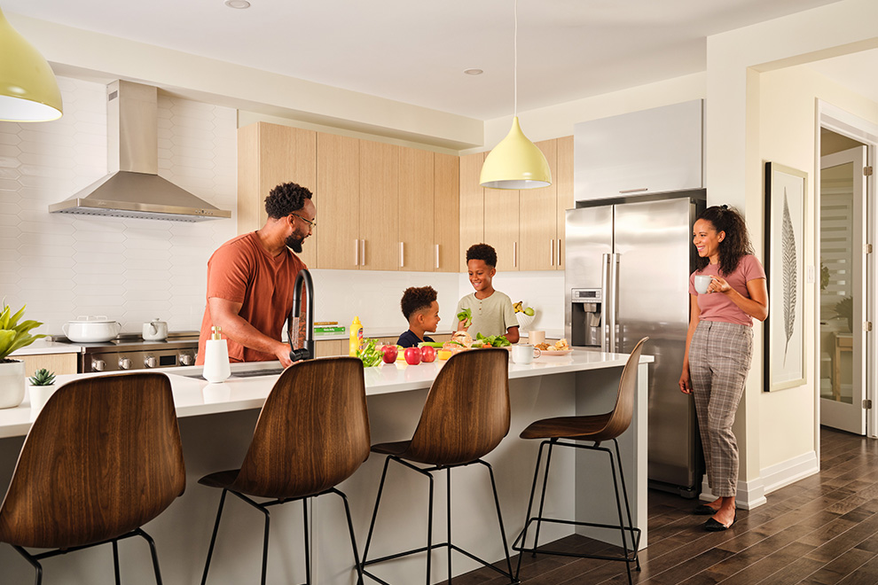 Family in the kitchen