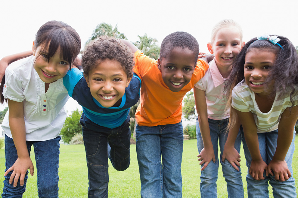 Kids posing in park. Schools near Quinn's Pointe in Barrhaven.