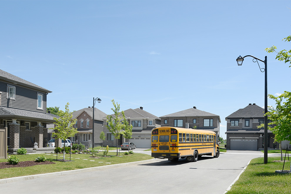 Ottawa school bus. School's near Quinn's Pointe in Barrhaven.