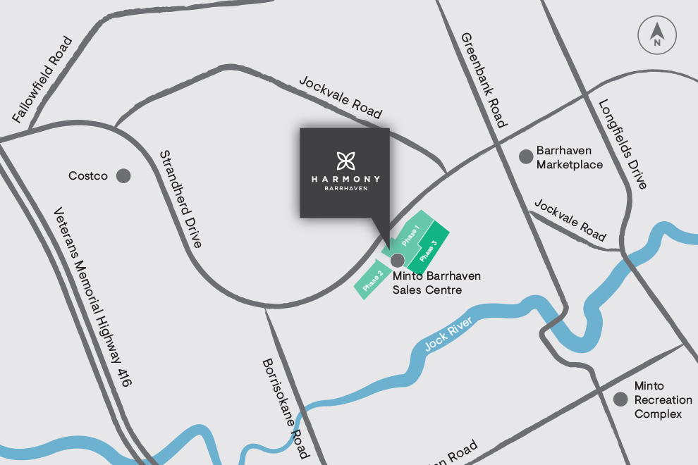 Sitemap of Harmony in Barrhaven, Phase 3 Release. Minto Communities.