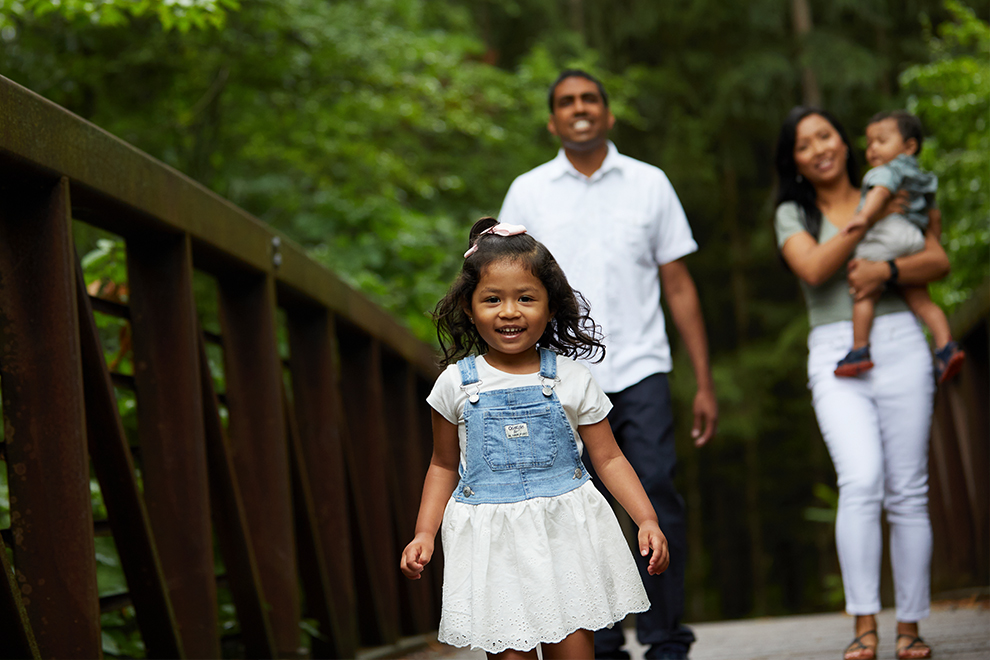 Family Walking in Park in Kanata, Brookline