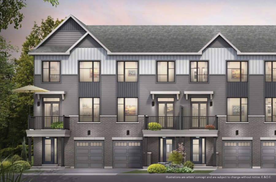 Exterior rendering of Avenue Townhomes