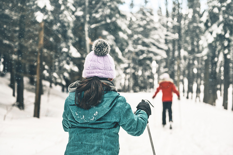 Girl cross country skiing in Manotick