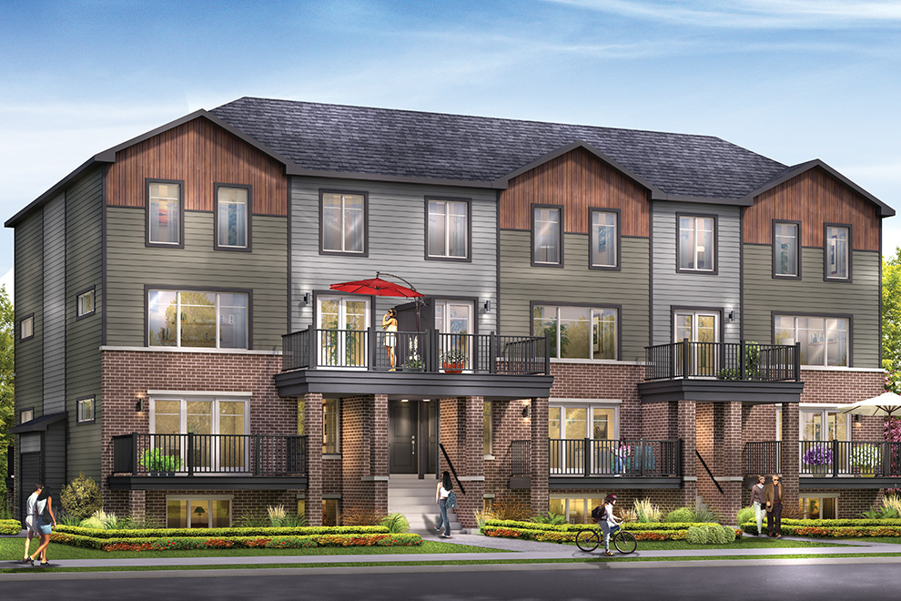 An exterior rendering of Infusion Terrace Homes.