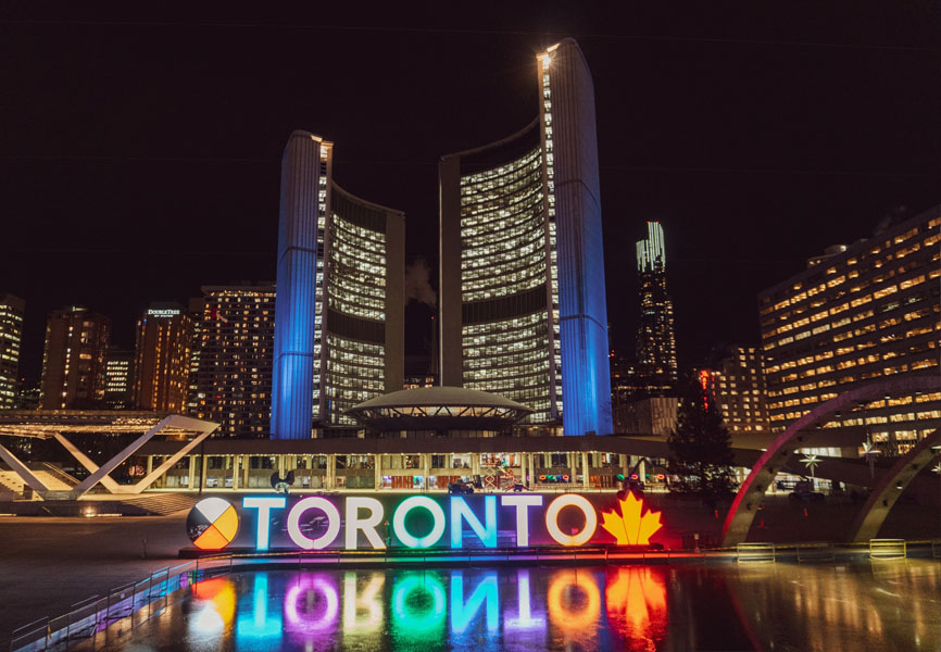 Toronto sign in downtown toronto