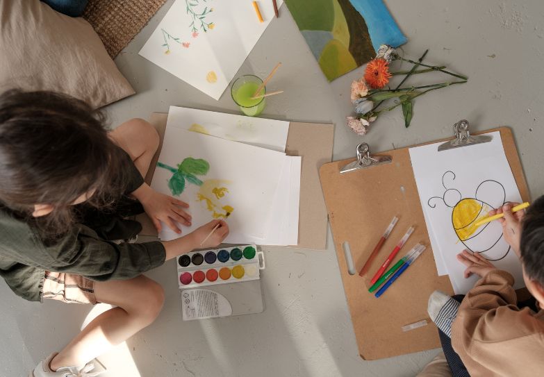 Children painting something