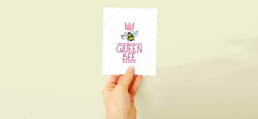 Queen Bee plantable card from Etsy
