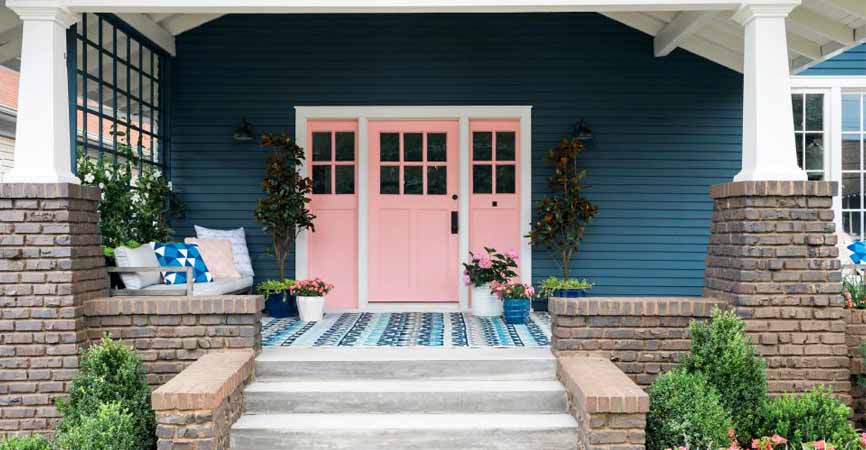 HGTV's image of a pink door and front porch