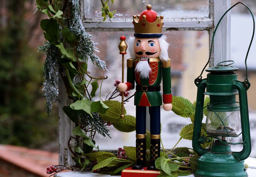 Nutcracker toy on a shelf 