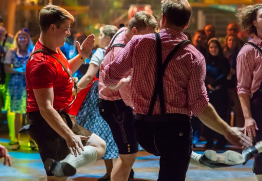 People dancing at Oktoberfest