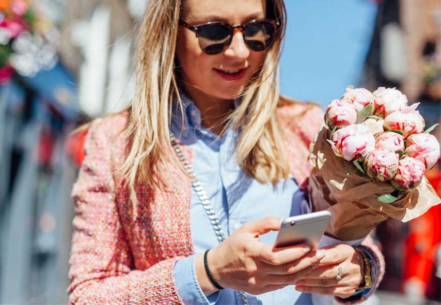 Woman holding flowers