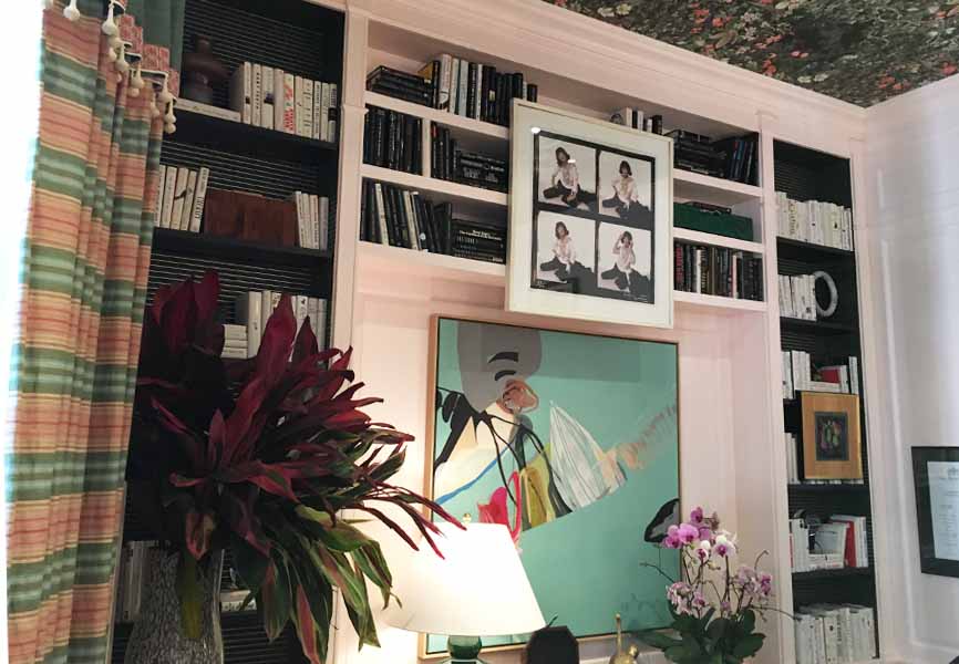 Kips Bay showhouse 2019 shelving and art
