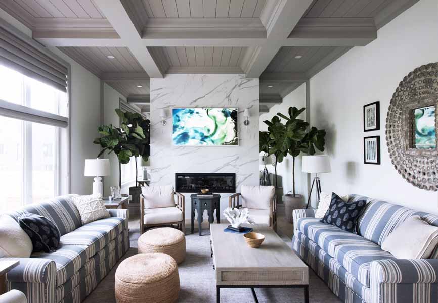 The Hampton living room in a net zero home