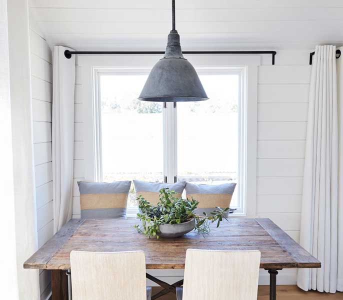 kitchen table with nice plant on it