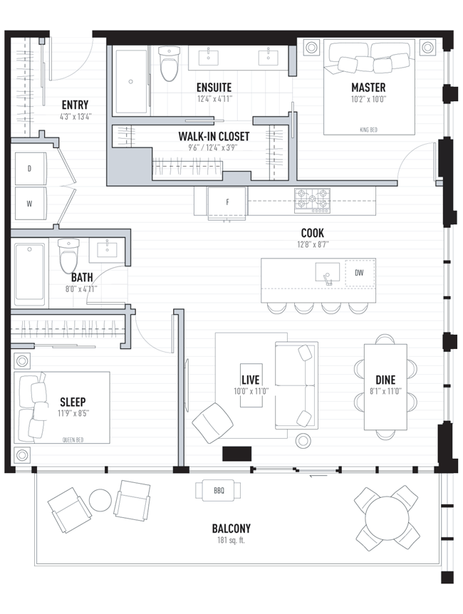The Essex Two Bedroom Floorplan