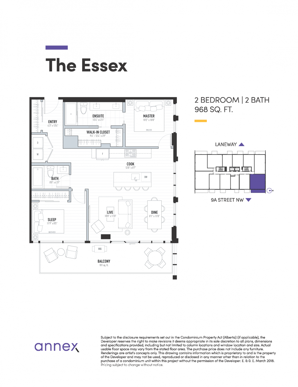 The Essex Two Bedroom Floorplan