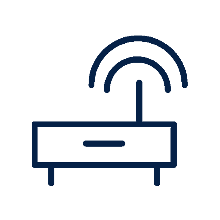 Wifi router icon. New homes & condos for sale in Oakville, Oakvillage by Minto Communities.