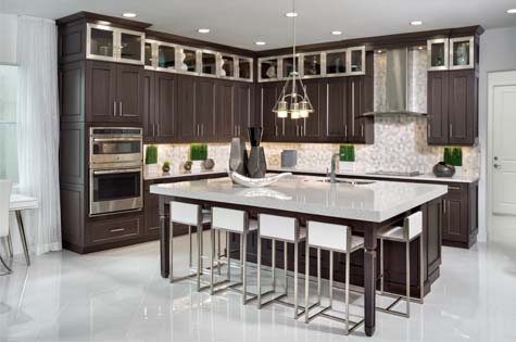 Open concept kitchen with stainless steel appliances. New & affordable homes for sale in Palm Beach County, Florida. Westlake, Minto Communities